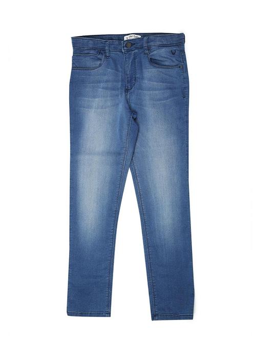 blue cotton blend washed jeans - 15371534 - Very Small Image - 1