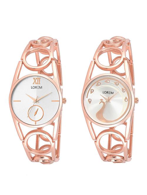 lorem lr213-232 white round girl's metal bracelet wrist watch - 15372801 - Very Small Image - 1