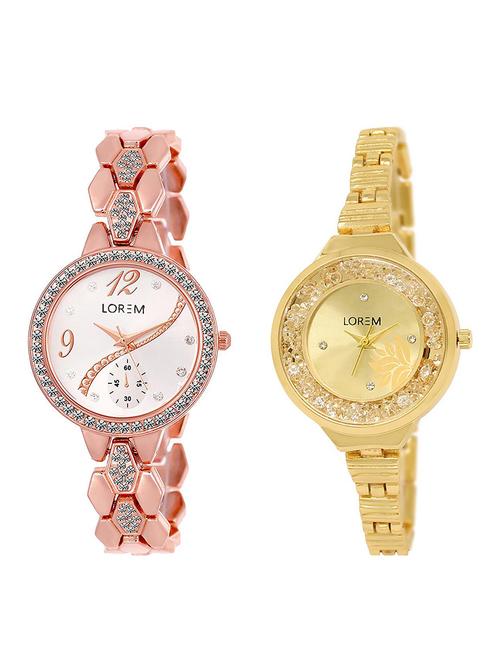 round dial metal watch combo - 15372818 - Very Small Image - 1
