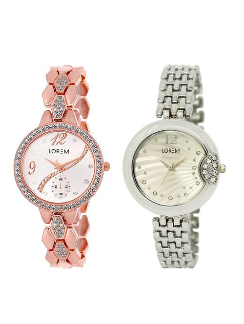round dial metal watch combo - 15372821 - Very Small Image - 1