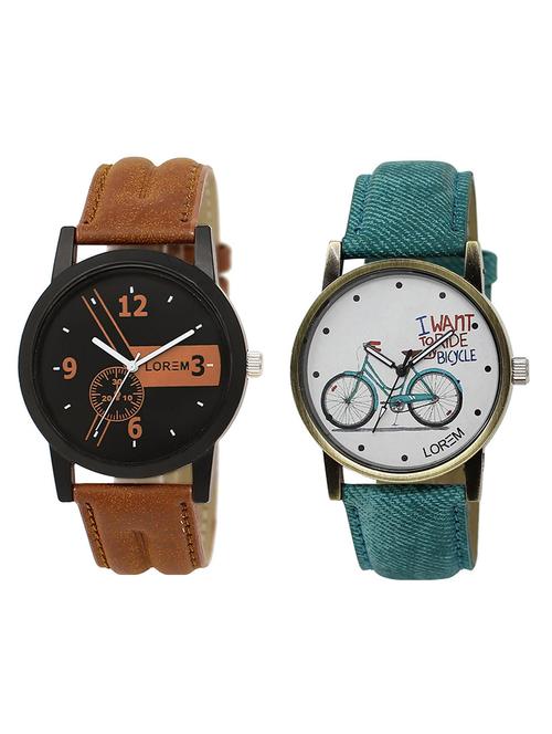 lorem lr1-229 couple wrist watch combo - 15373151 - Very Small Image - 1