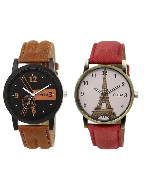 lorem lr1-230 couple wrist watch combo - 15373152 - Very Small Image - 1