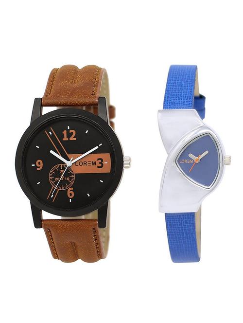 lorem lr1-208 couple wrist watch combo - 15373159 - Very Small Image - 1