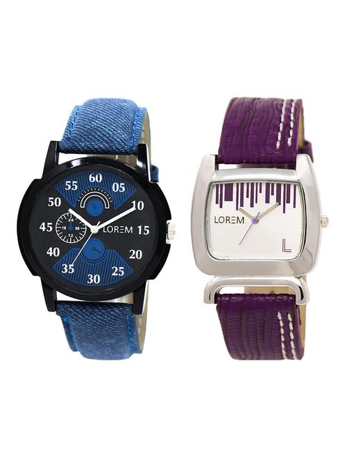 lorem lr2-207 couple wrist watch combo - 15373188 - Very Small Image - 1