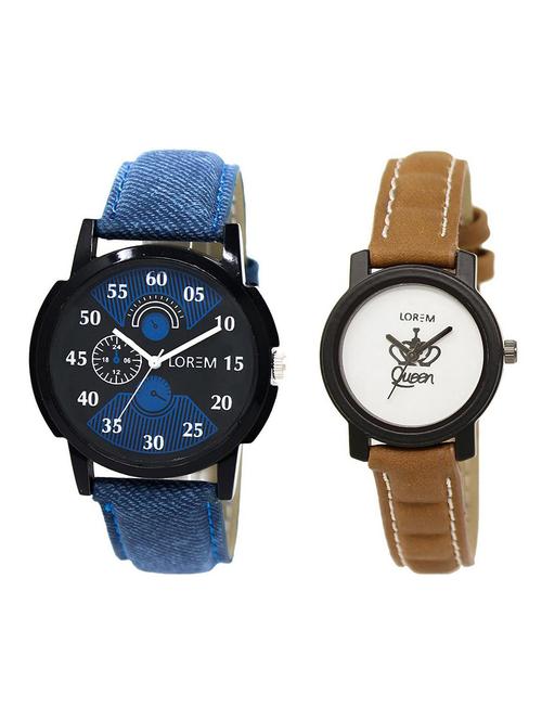 lorem lr2-209 couple wrist watch combo - 15373199 - Very Small Image - 1