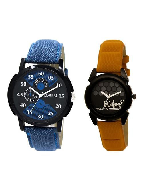 lorem lr2-235 couple wrist watch combo - 15373221 - Very Small Image - 1