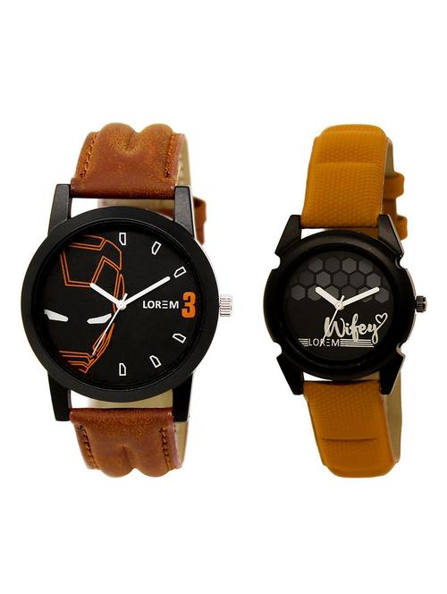 lorem lr4-235 couple wrist watch combo - 15373299 - Very Small Image - 1
