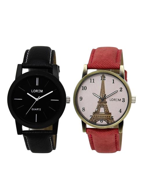 lorem lr5-230 couple wrist watch combo - 15373308 - Very Small Image - 1