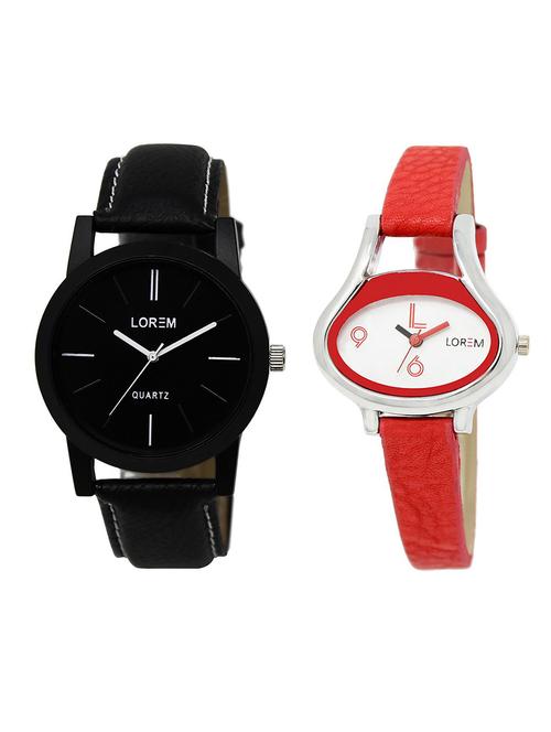 lorem lr5-206 couple wrist watch combo - 15373314 - Very Small Image - 1