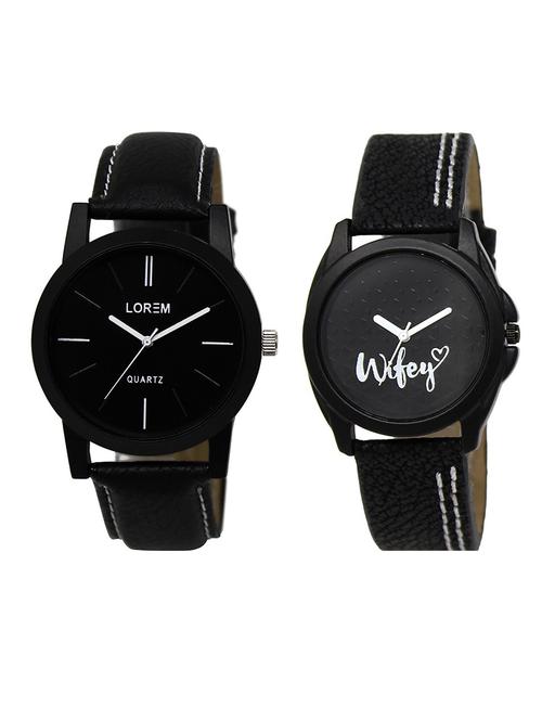lorem lr5-234 couple wrist watch combo - 15373337 - Very Small Image - 1