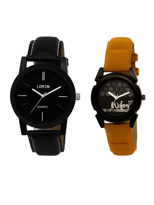 lorem lr5-235 couple wrist watch combo - 15373338 - Very Small Image - 1