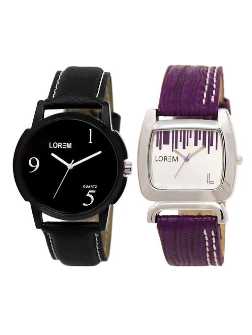 lorem lr6-207 couple wrist watch combo - 15373344 - Very Small Image - 1