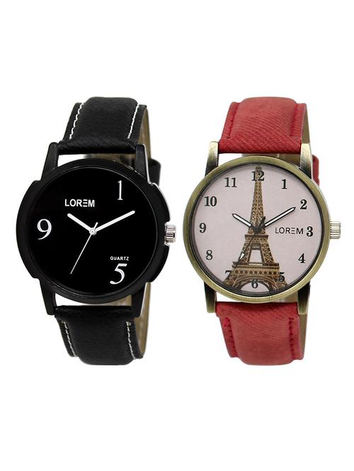 lorem lr6-230 couple wrist watch combo - 15373347 - Very Small Image - 1