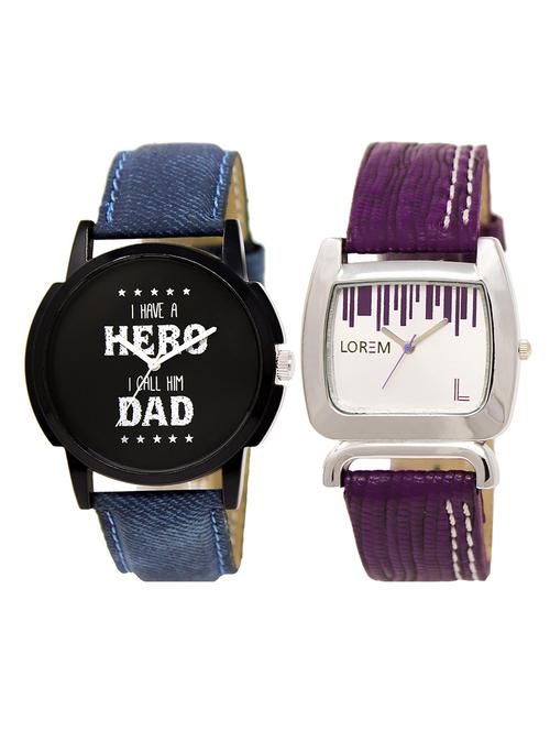 lorem lr7-207 white & black round boy's & girl's wrist watch - 15373383 - Very Small Image - 1