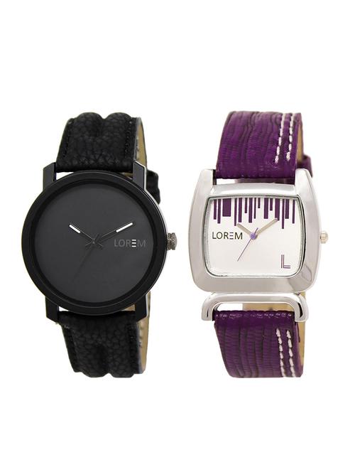 lorem lr21-207 couple wrist watch combo - 15373929 - Very Small Image - 1
