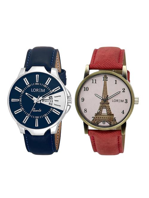 lorem lr23-230 couple wrist watch combo - 15374010 - Very Small Image - 1