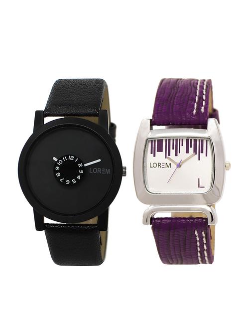 lorem lr25-207 couple wrist watch combo - 15374085 - Very Small Image - 1