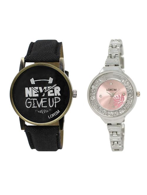 lorem lr27-226 couple wrist watch combo - 15374189 - Very Small Image - 1