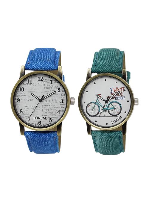 lorem lr28-229 white round boy's & girl's leather wrist watch - 15374204 - Very Small Image - 1