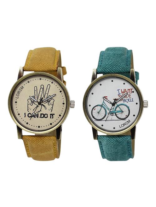 lorem lr30-229 white & grey boy's & girl's leather wrist watch - 15374282 - Very Small Image - 1