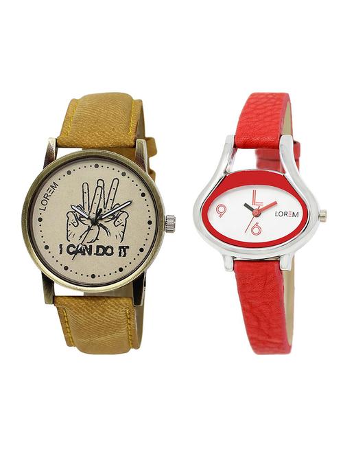 lorem lr30-206 couple wrist watch combo - 15374289 - Very Small Image - 1