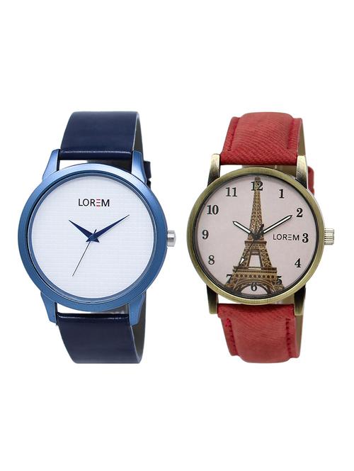 lorem lr33-230 couple wrist watch combo - 15374400 - Very Small Image - 1