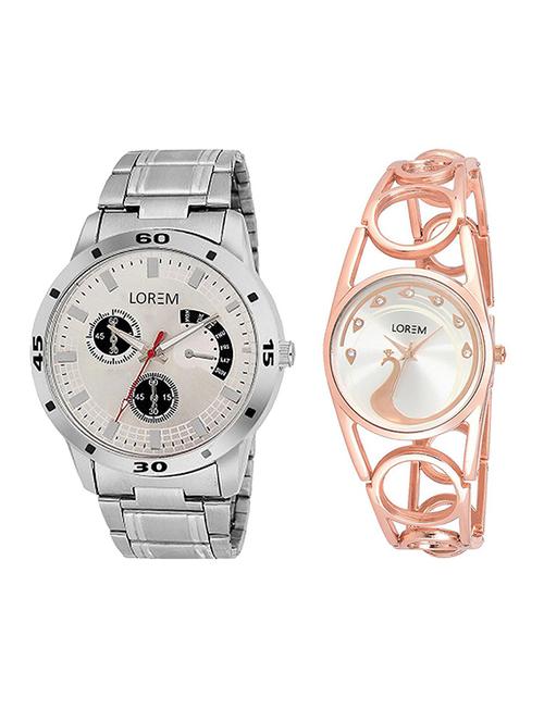 lorem lr101-232 silver round boy's & girl's metal bracelet wrist watch - 15374502 - Very Small Image - 1