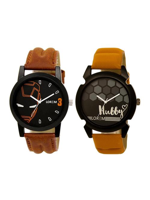 lorem lr10-14 multicolor round boy's leather wrist watch - 15374711 - Very Small Image - 1