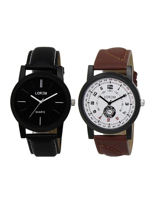lorem lr1-13 multicolor round boy's leather wrist watch - 15374719 - Very Small Image - 1