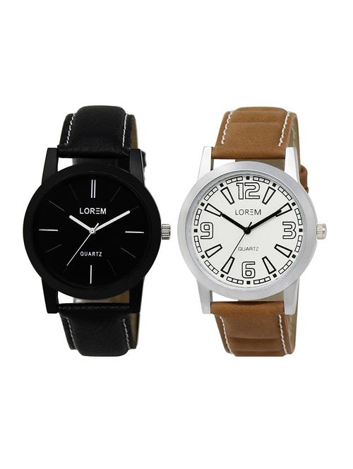 lorem lr10-18 multicolor round boy's leather wrist watch - 15374723 - Very Small Image - 1