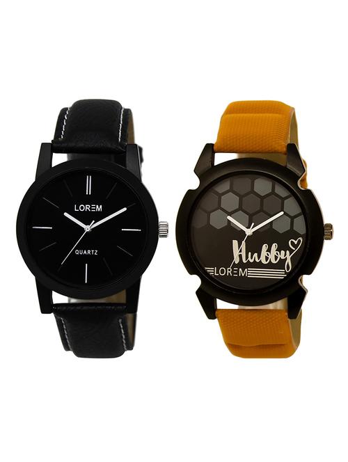 lorem lr1-20 black round boy's leather wrist watch - 15374740 - Very Small Image - 1