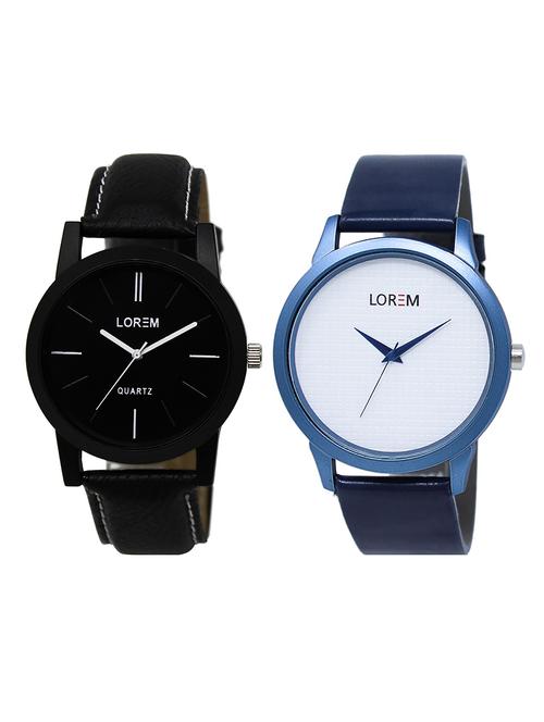 lorem lr10-24 multicolor round boy's leather wrist watch - 15374741 - Very Small Image - 1