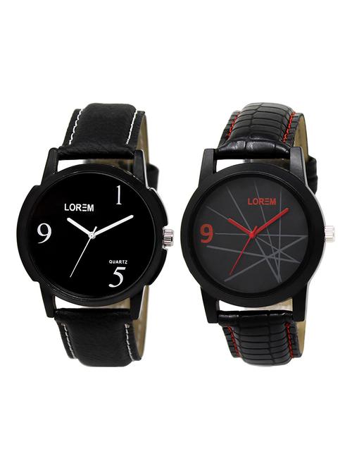 lorem lr10-25 multicolor round boy's leather wrist watch - 15374744 - Very Small Image - 1
