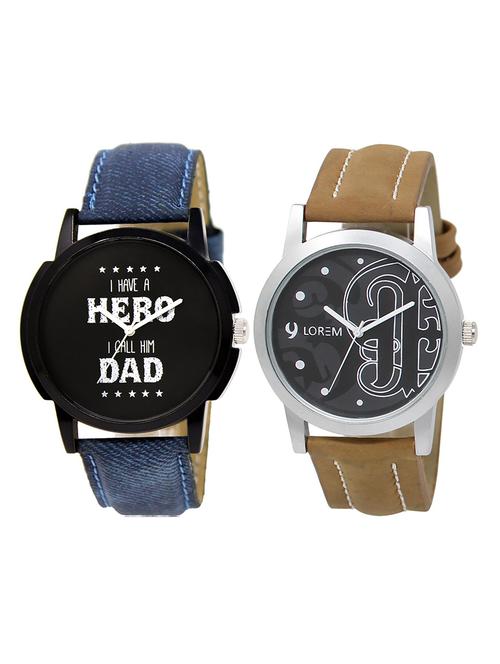 lorem lr11-13 multicolor round boy's leather wrist watch - 15374777 - Very Small Image - 1