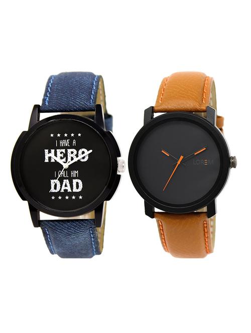 lorem lr11-15 multicolor round boy's leather wrist watch - 15374783 - Very Small Image - 1