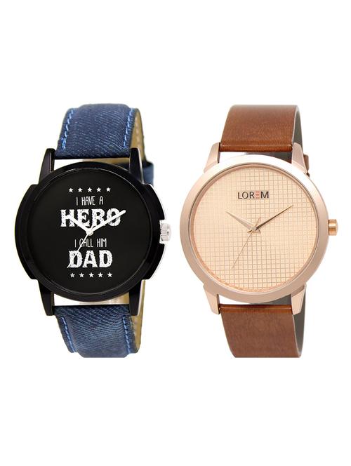 lorem lr2-7 black round boy's leather wrist watch - 15374797 - Very Small Image - 1