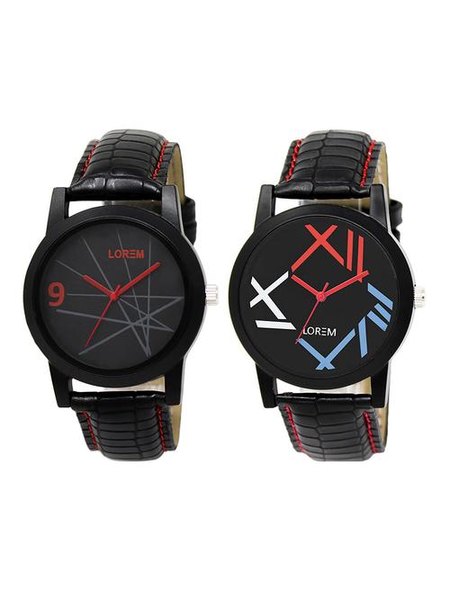 lorem lr11-21 multicolor round boy's leather wrist watch - 15374801 - Very Small Image - 1