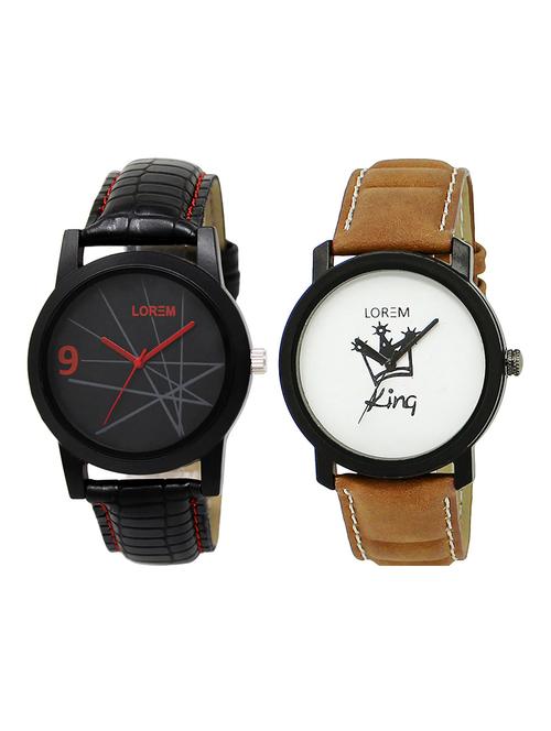 lorem lr11-23 round dial watch combo - 15374807 - Very Small Image - 1