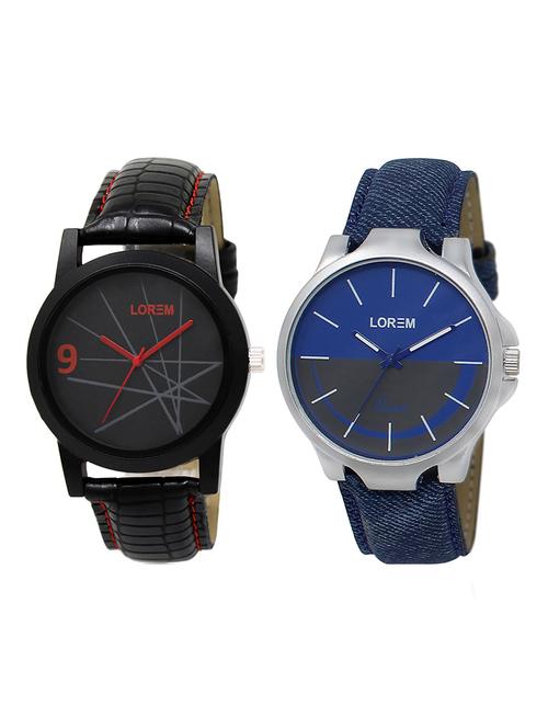 lorem lr11-25 multicolor round boy's leather wrist watch - 15374813 - Very Small Image - 1
