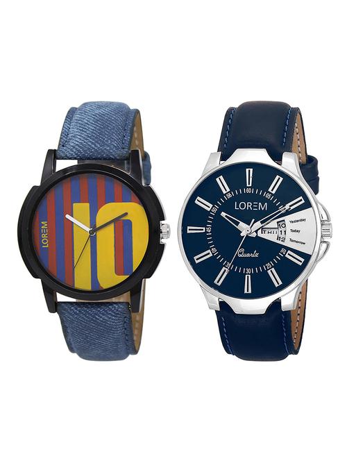 lorem lr12-19 multicolor round boy's leather wrist watch - 15374861 - Very Small Image - 1