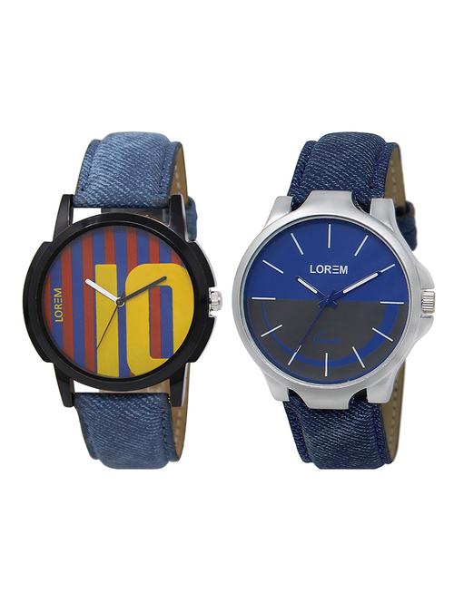 lorem lr9-101 white & silver round boy's leather & metal bracelet wrist watch - 15374862 - Very Small Image - 1