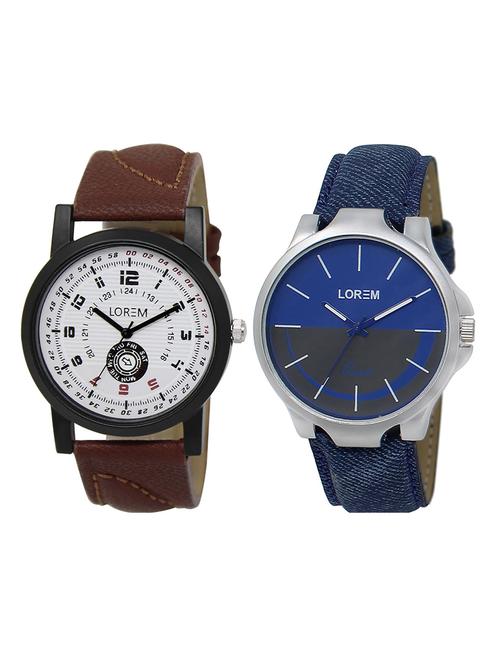 lorem lr12-27 multicolor round boy's leather wrist watch - 15374885 - Very Small Image - 1