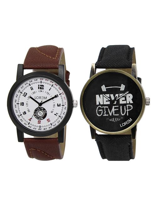 lorem lr12-28 multicolor round boy's leather wrist watch - 15374888 - Very Small Image - 1