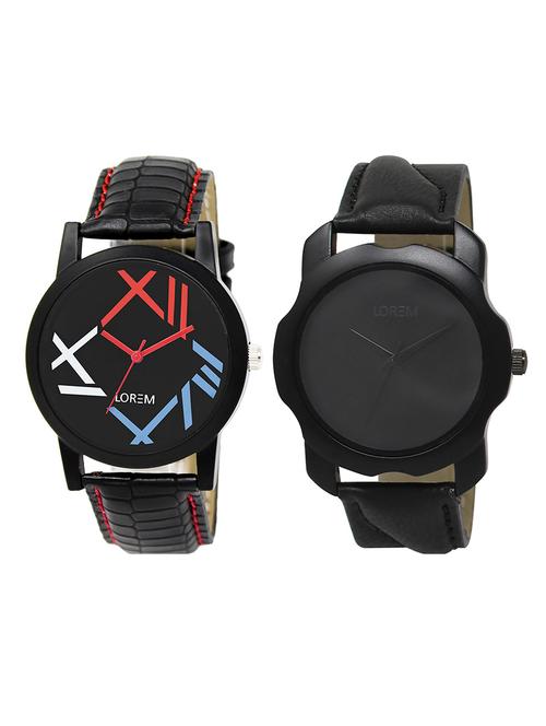 lorem lr3-12 multicolor round boy's leather wrist watch - 15374905 - Very Small Image - 1
