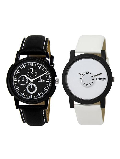 lorem lr13-21 black round boy's leather wrist watch - 15374930 - Very Small Image - 1