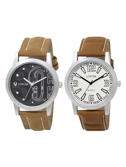 lorem lr13-24 blue & black round boy's leather wrist watch - 15374939 - Very Small Image - 1