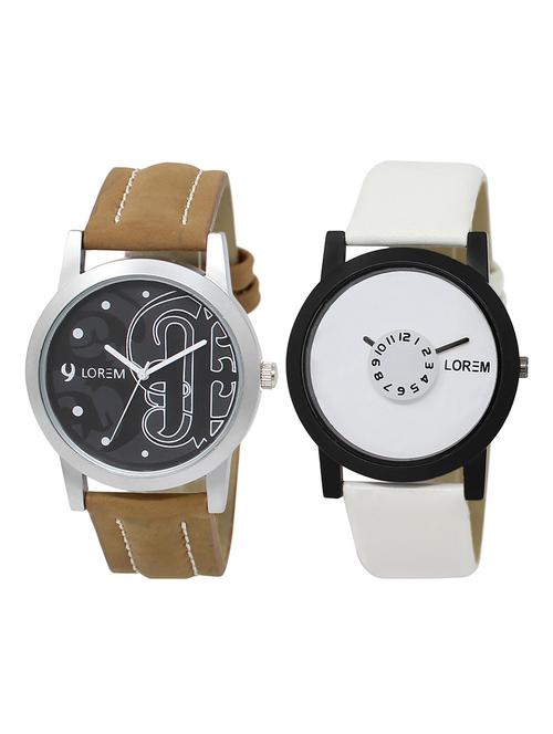 lorem lr3-27 black round boy's leather wrist watch - 15374950 - Very Small Image - 1