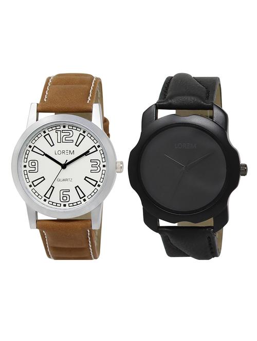 lorem lr3-32 black round boy's leather wrist watch - 15374965 - Very Small Image - 1