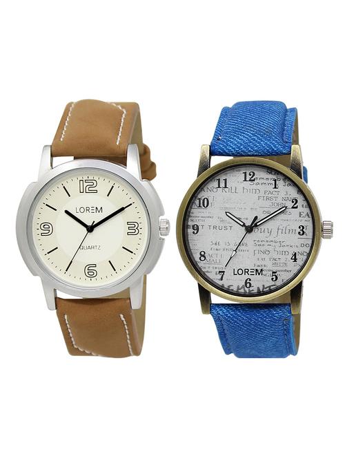 lorem lr4-10 multicolor round boy's leather wrist watch - 15374989 - Very Small Image - 1