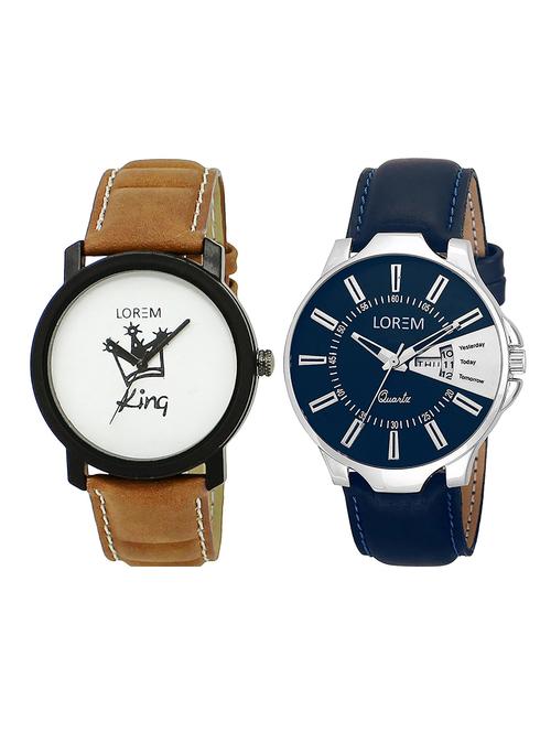 lorem lr14-30 round dial boy's leather wrist watch - 15375017 - Very Small Image - 1